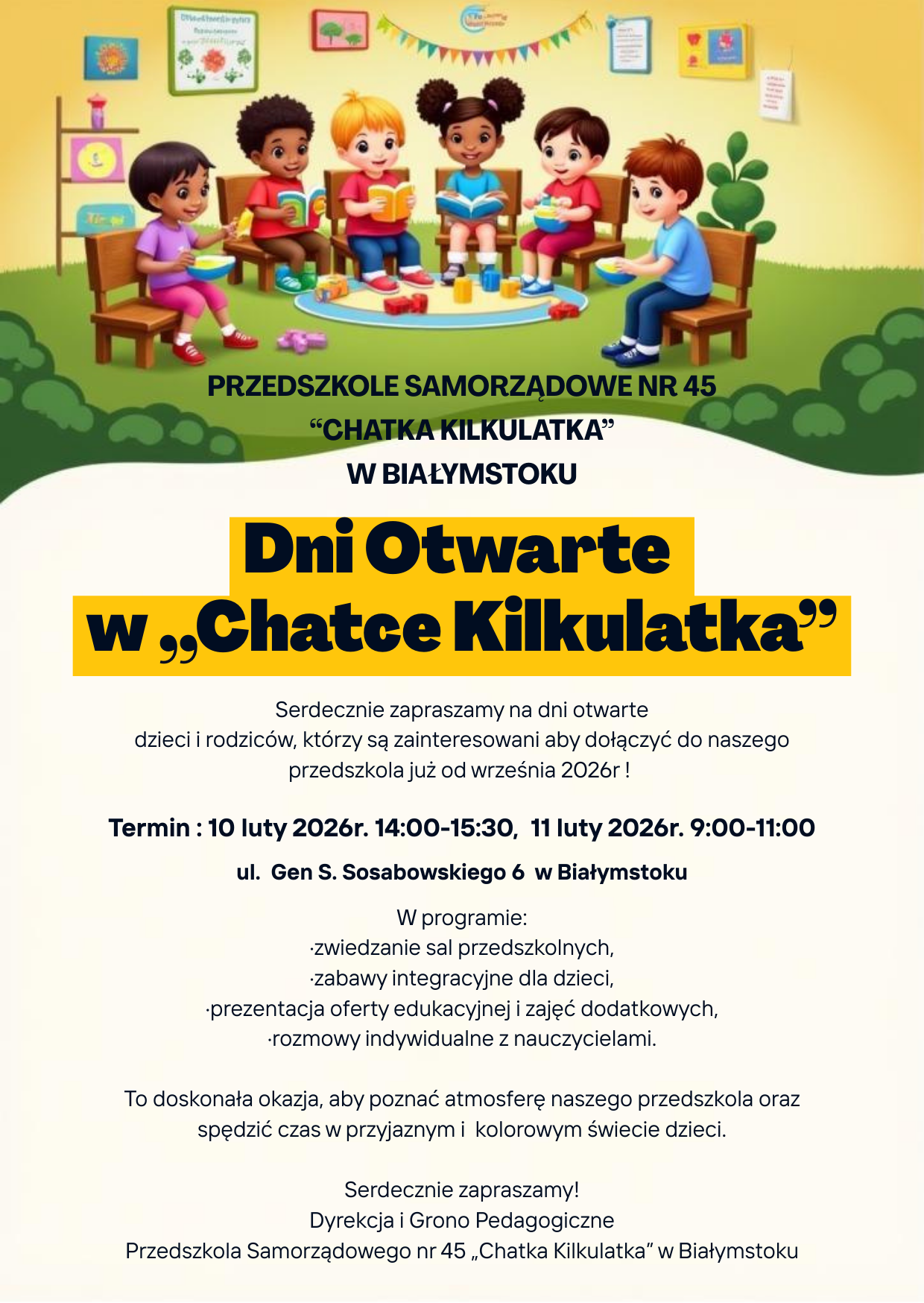 Zaproszenie - Dni Otwarte w „Chatce Kilkulatka”.png